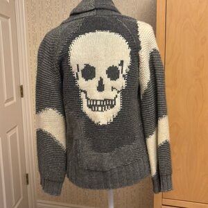 SKULL CASHMERE cardigan sweater!!
